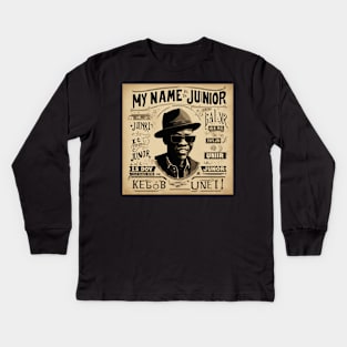 Blues Harmony: Keb Mo's 'My Name is Junior' Art Tribute Kids Long Sleeve T-Shirt